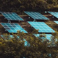 An array of solar panels.
