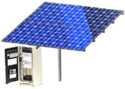 Off-grid pure solar illustration.